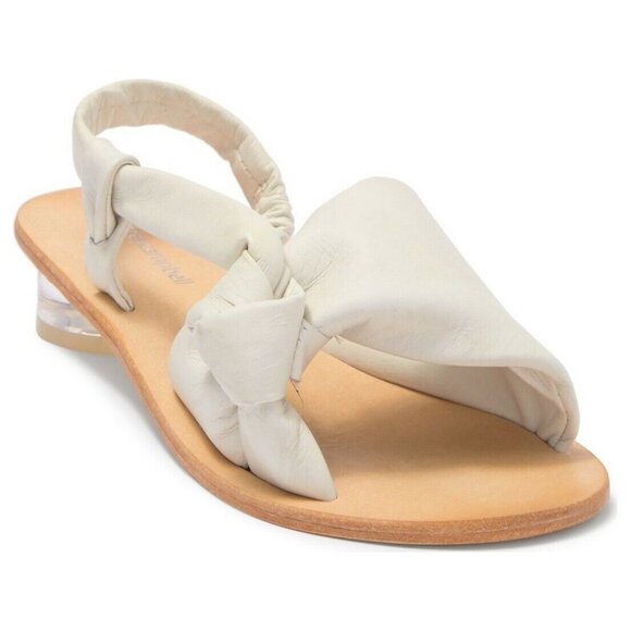 Jeffrey Campbell Asher Leather Asymmetrical Slingback Heeled Sandals White Sz 8 - Picture 3 of 7